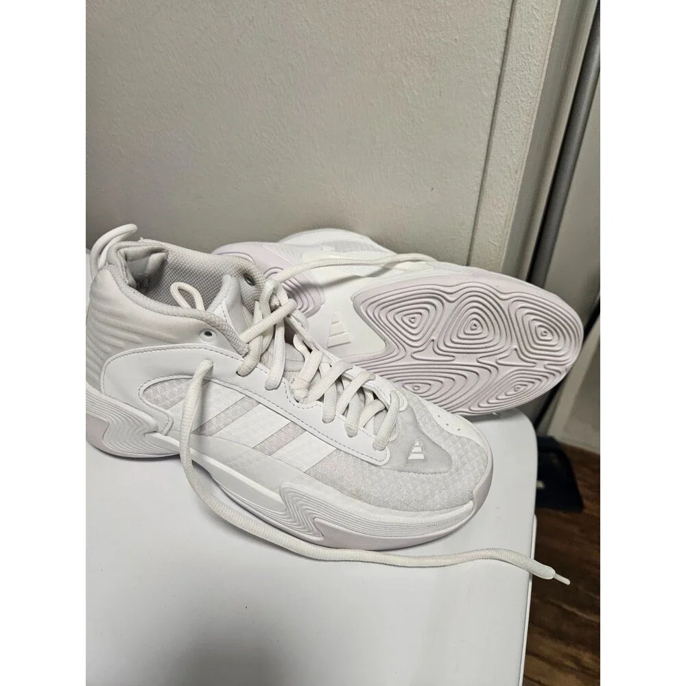 Adidas Womens Exhibit Select IG6627 White Basketball Shoes Sneakers Size 7